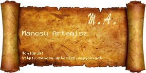 Mancsu Artemisz névjegykártya